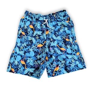 🆕️ Blue Tropical Flamingo Swim Trunks, Kid's 6